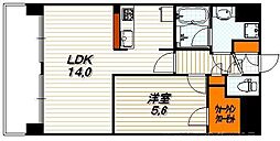 プレサンス京大前 1LDKの間取図画像