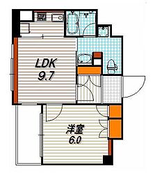 リーガル京都烏丸通り 1LDKの間取図画像