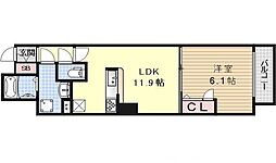 Calm小川通り 1LDKの間取図画像