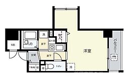 レスパスエラン 1Kの間取図画像
