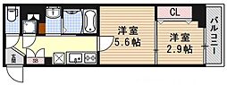 ファーストフィオーレ京都西陣 2Kの間取図画像
