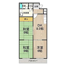 ロイヤルコーポ 3DKの間取図画像