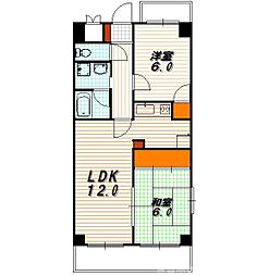 Uresidence二条城 2LDKの間取図画像
