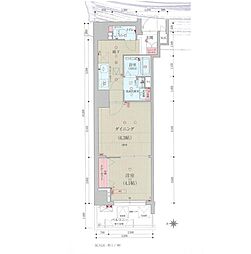 ベラジオ京都西大路2 1DKの間取図画像