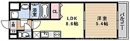 エスペランス中井2 1LDKの間取図画像