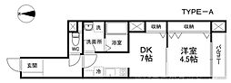 Crystalgarden 1DKの間取図画像