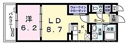 ラヴィータ 1LDKの間取図画像