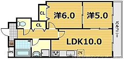 パークアヴェニュー藤ノ森 2LDKの間取図画像
