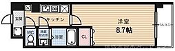 サンシティ烏丸高辻 1Kの間取図画像
