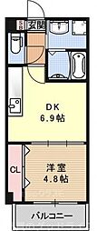 プログレスふなはし 1DKの間取図画像