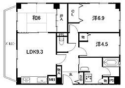 メゾン洛北 3LDKの間取図画像