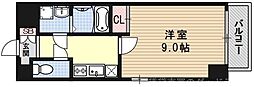 バロン 1Kの間取図画像