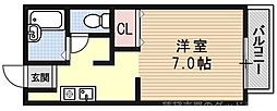 サラプリマリア 1Kの間取図画像