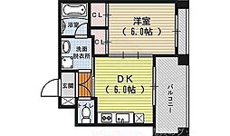 オルテンシア 1DKの間取図画像