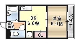 シギハイツ竹田 1DKの間取図画像