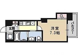 アクアプレイス京都洛南2 1Kの間取図画像