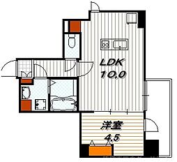 KronaCourt烏丸御池 1LDKの間取図画像