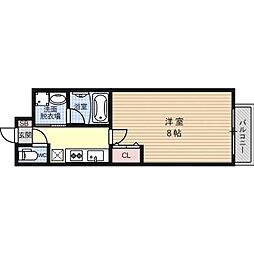 A-mon太秦天神川 1Kの間取図画像