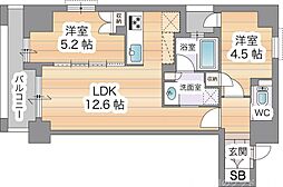 SOHO烏丸 2LDKの間取図画像