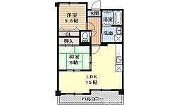 エスペランサー弥生 2LDKの間取図画像