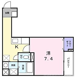 富小路四条マンション 1Kの間取図画像