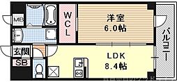 エスリード京都吉祥院 1LDKの間取図画像