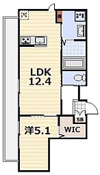 attrice円町(アトリーチェ円町) 1LDKの間取図画像