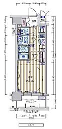 プレサンスTHEKYOTO澄華 1Kの間取図画像