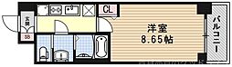 キンブリッジ京都千本丸太町 1Kの間取図画像