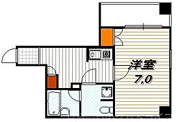 CQレジデンス京都東山三条 1Kの間取図画像
