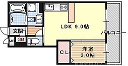 ルミエール京都 1LDKの間取図画像