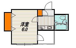 エムズフラッツ 1Kの間取図画像