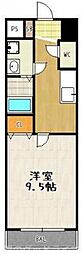 VILLAMARY五条 1Kの間取図画像