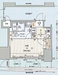 エスリード北浜 1Kの間取図画像