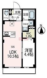 ベアレステ川崎 5階1LDKの間取り