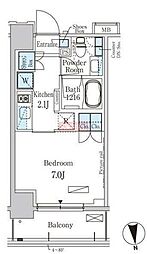 パークアクシス大森 ワンルームの間取図画像