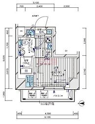 MAINSTAGE東神奈川2 1Kの間取図画像