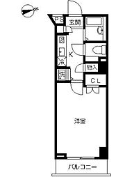 スカイコート蒲田7 1Kの間取図画像