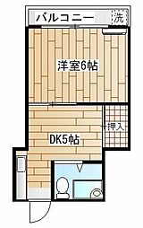 サンビレイ3 1Kの間取図画像