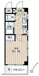 アビタシオンエトワール ワンルームの間取図画像