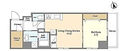リーブルグラント羽田 1LDKの間取図画像