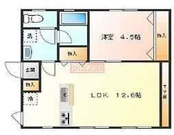 ミューズ白ゆり 1LDKの間取図画像