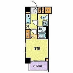 スカイコート川崎西口 1Kの間取図画像