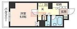 エスティメゾン川崎 1Kの間取図画像