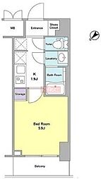 Dormouse和 1Kの間取図画像