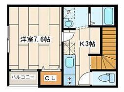 シャテロ生麦 1Kの間取図画像