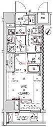 スパシエフェリーチェ川崎 1Kの間取図画像