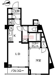 スカイコート蒲田7 1LDKの間取図画像