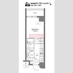 プラウドフラット蒲田 1Kの間取図画像