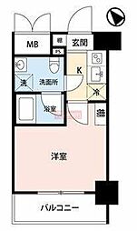 エクセリア川崎 1Kの間取図画像